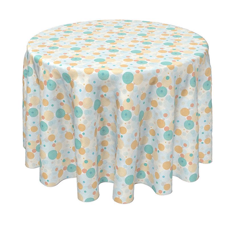 Round Tablecloth， 100% Polyester， 70 Round， Colorful Spots