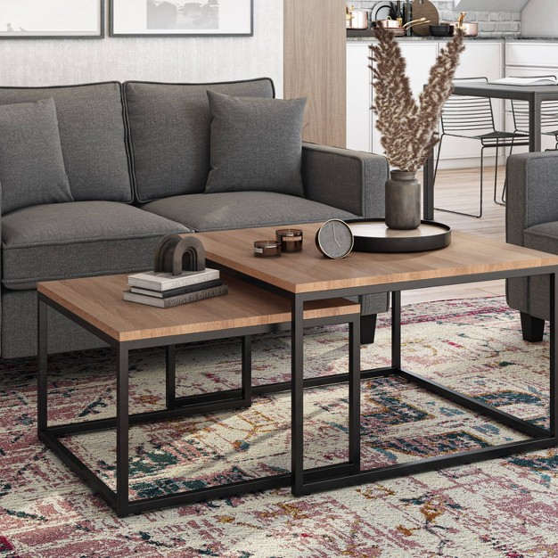 Set Of 2 Forth Worth Square Nesting Coffee Tables Corliving