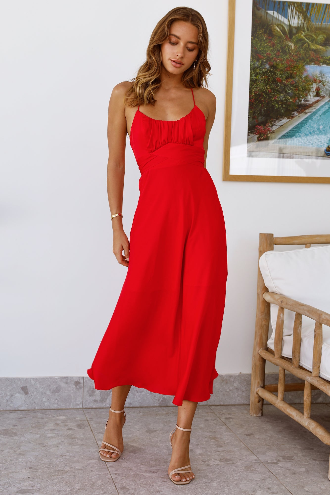 Never Stop Us Midi Dress Red