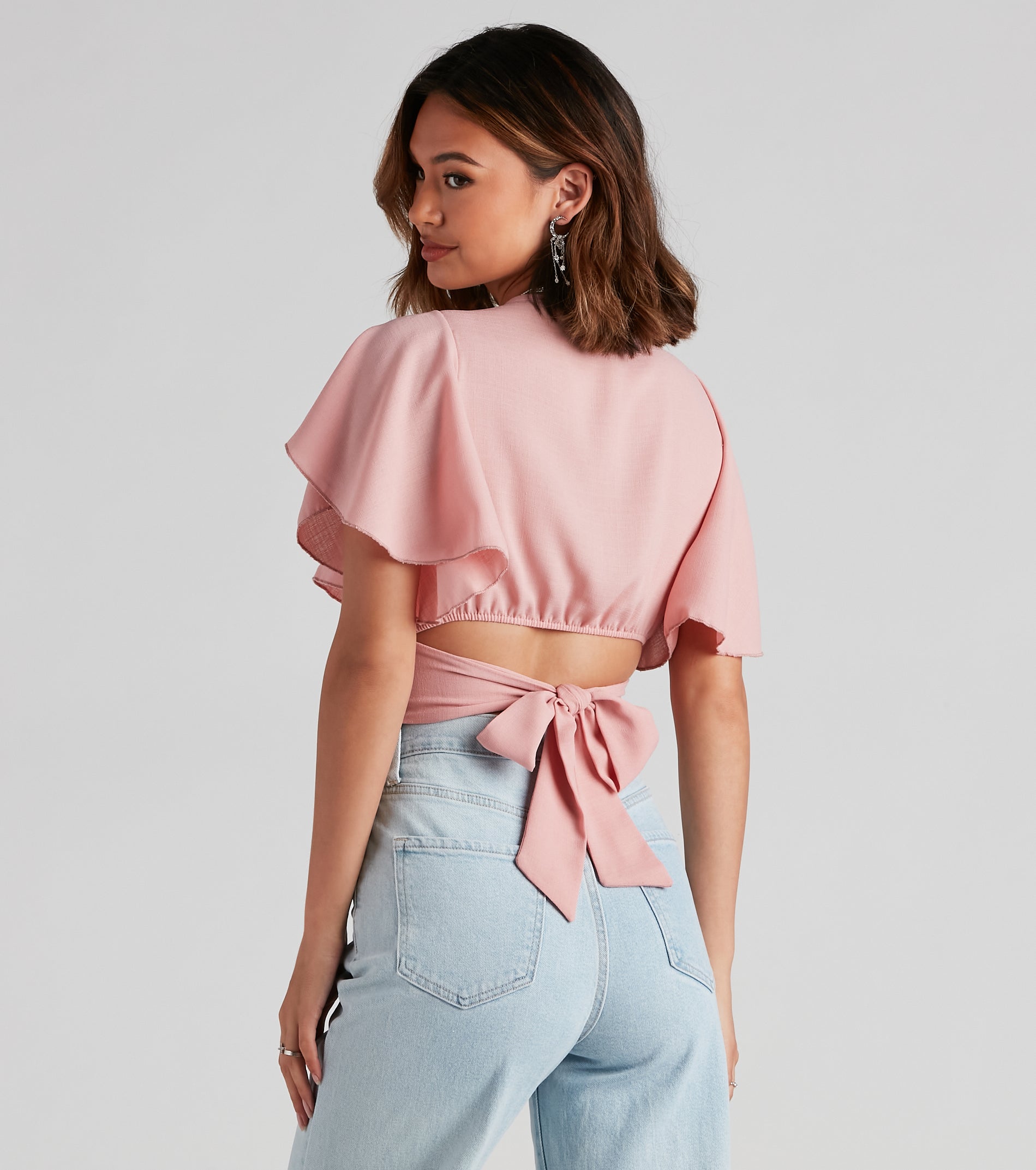 Flirt With Me Flutter Sleeve Top