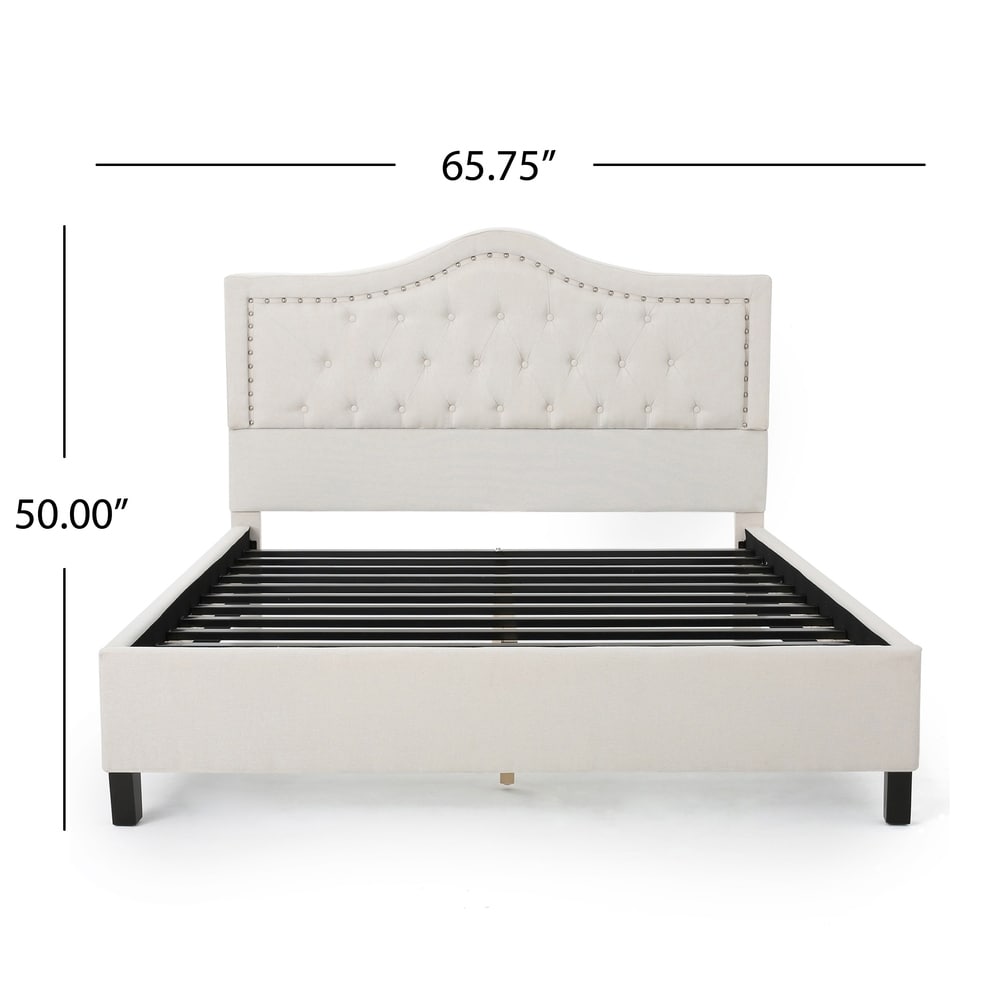 Dante Upholstered Tufted Fabric Queen Bed by Christopher Knight Home