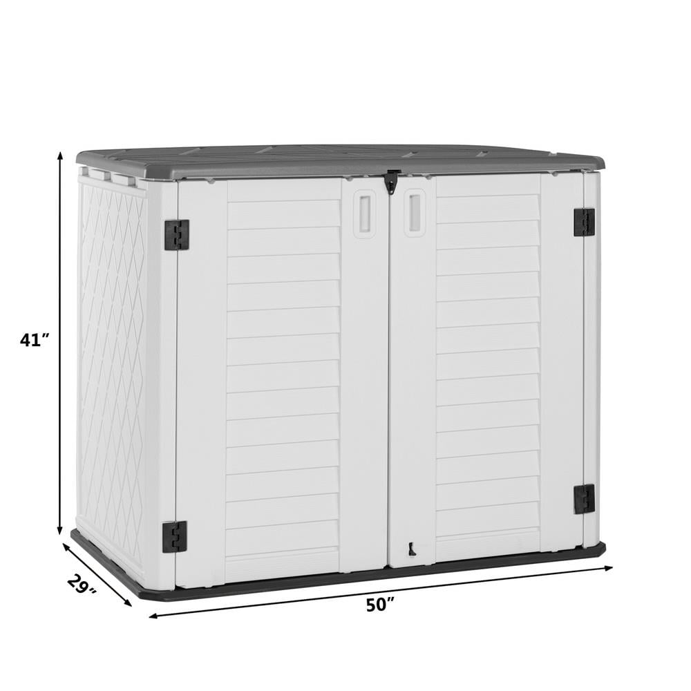 UBesGoo HDPE Outdoor Storage Deck Box Courtyard Storage Box White,250 Gallon