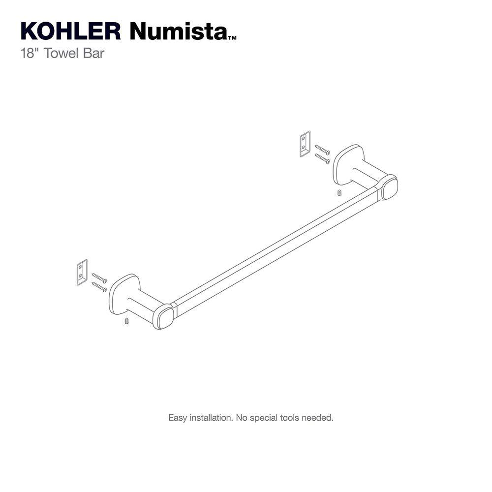 KOHLER Numista 18 in. Towel Bar in Vibrant Brushed Moderne Brass R30661-2MB