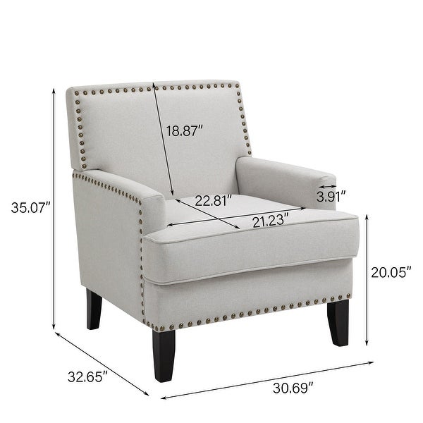 2PACK Arm Chair Nailheads Accent Chair Living Room