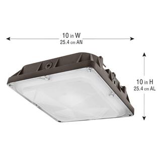 Commercial Electric 300-Watt Equivalent Integrated LED Bronze Commercial Grade Ceiling 4200 Lumens Outdoor Security Canopy Light 5000K S10CNPY850BZHD