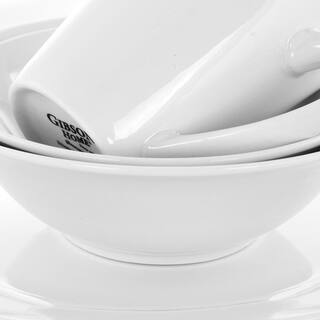 Gibson Noble Court 16-Piece Contemporary White Porcelain Dinnerware Set (Service for 4) 98599970M