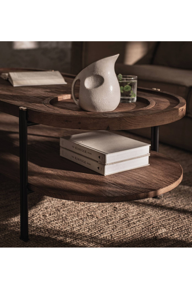 Oval Wooden Double Top Coffee Table  dBodhi Coco   Industrial   Coffee Tables   by Oroa   Distinctive Furniture  Houzz