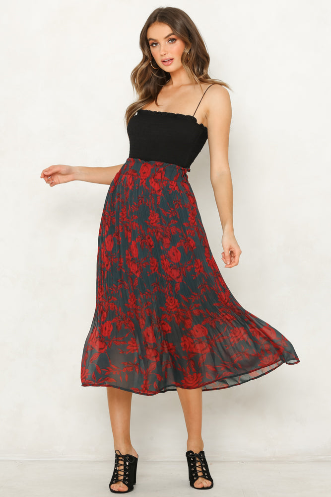 No Change Midi Skirt Forest Green