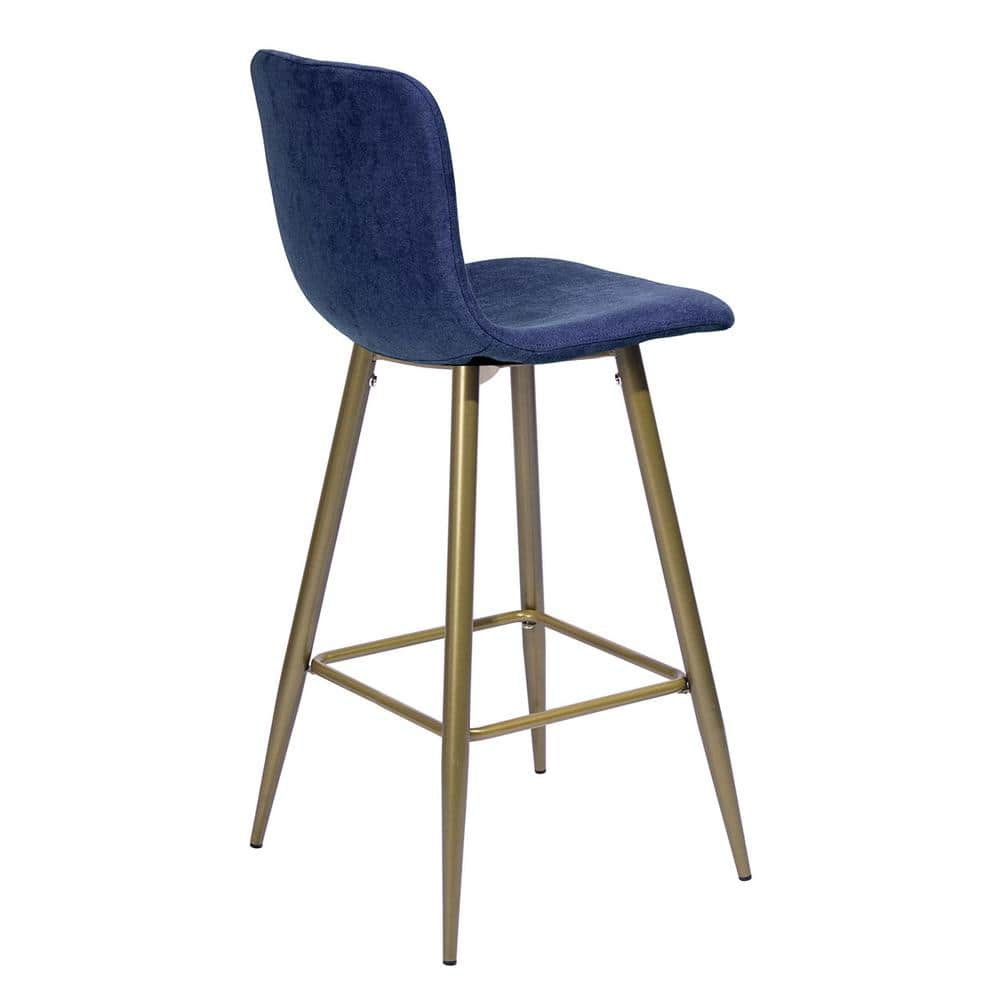 Homy Casa Scargill 26 in. Blue Upholstered Metal Frame Counter Stool with Fabric Seat(Set of 2) SCARGILL COUNTER BAR DARK BLUE