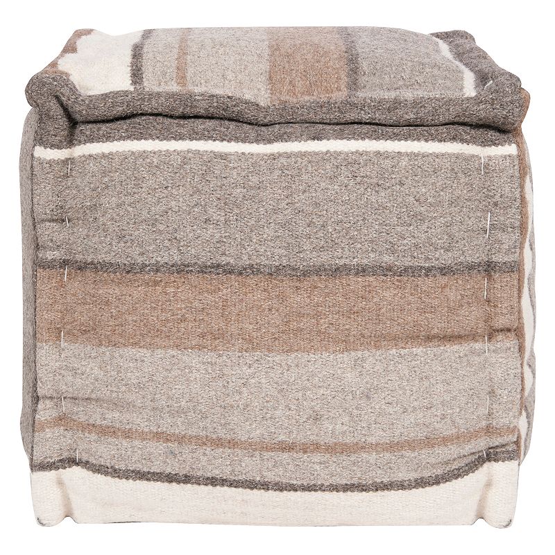 Artisan Weaver Scotts Mills Striped Wool Pouf