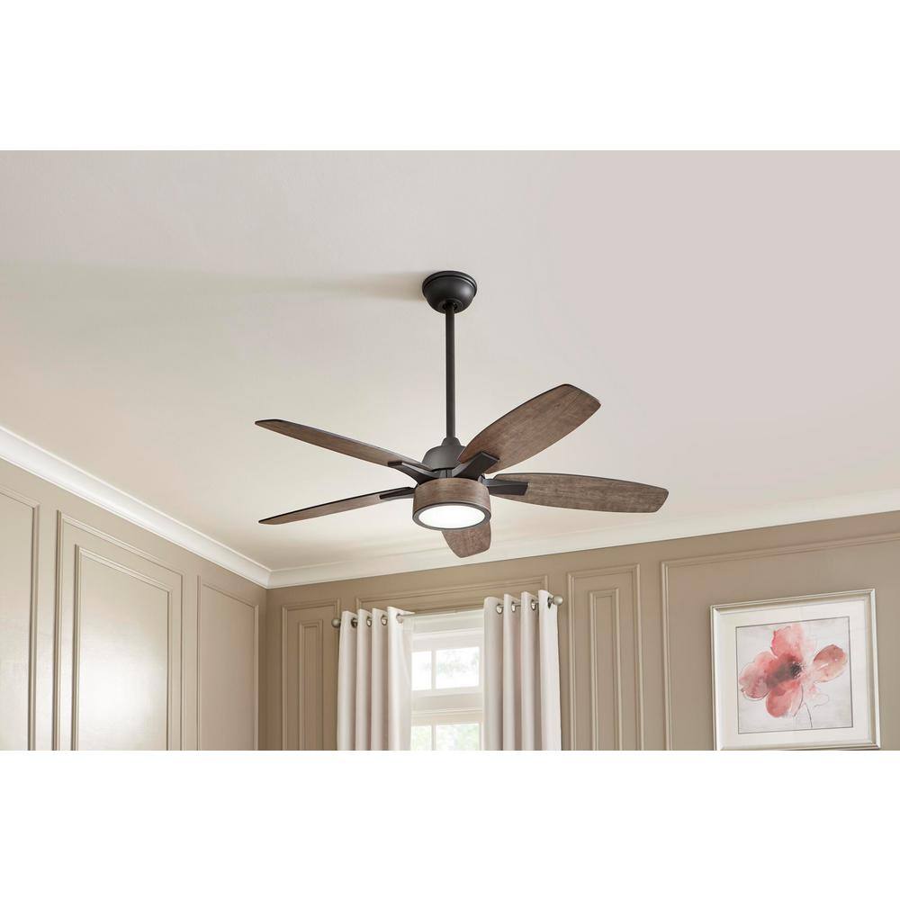 Home Decorators Collection Parkridge 52 in. LED Natural Iron Ceiling Fan With Light and Remote Control YG614-NI