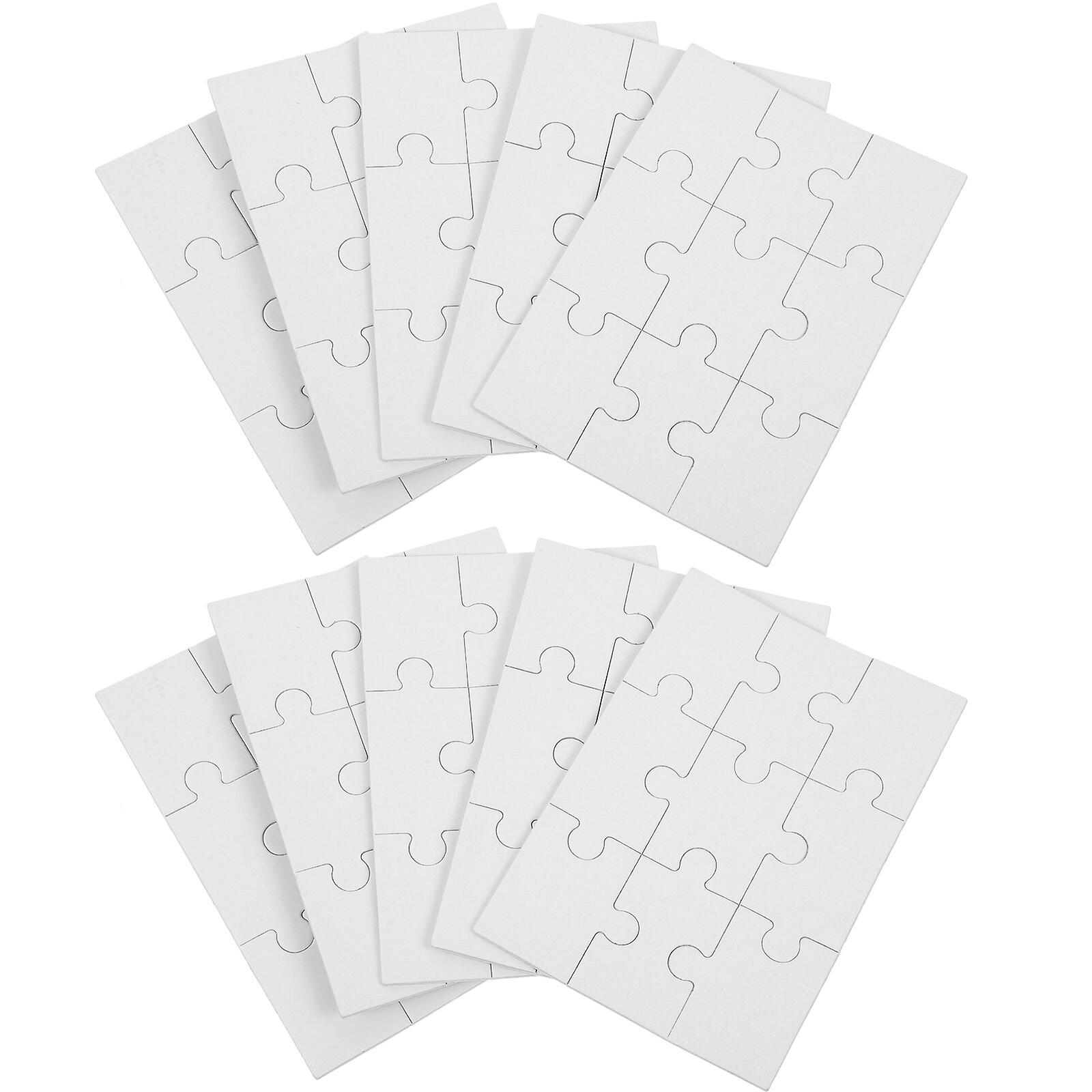 10 Sheets Of Diy Blank Puzzles Drawing Blank Puzzle Diy Blank Graffiti Puzzle Pieces