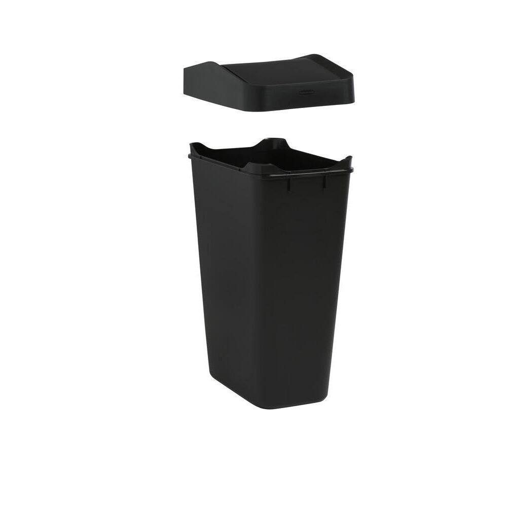 Rubbermaid 12.2G Swing Top Trash Can Black 2170117