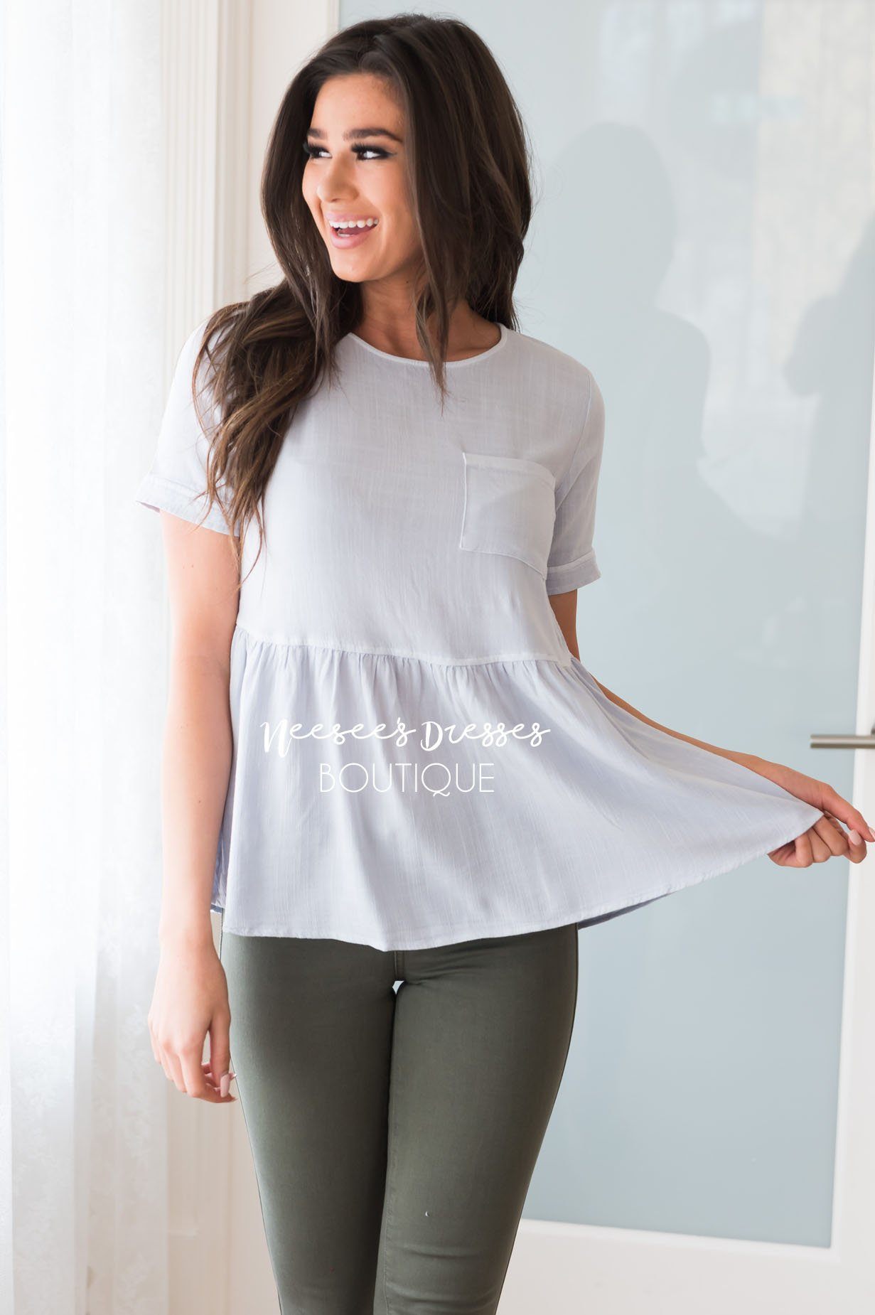 Got A Hold On You Modest Peplum Blouse