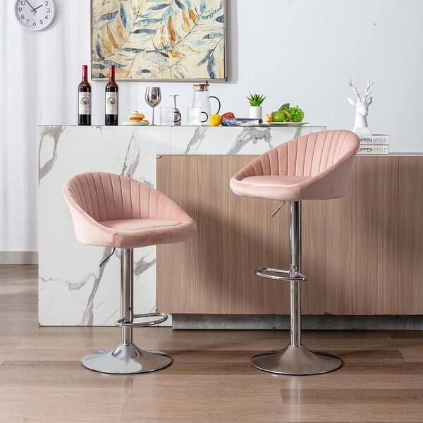 Modern Adjustable Counter Height Bar Stools 2pc