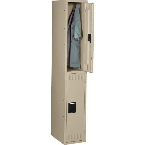 Tennsco Double Tier Locker， Single Stack， 12w x 18d x 72h， Sand (DTS121836ASD)