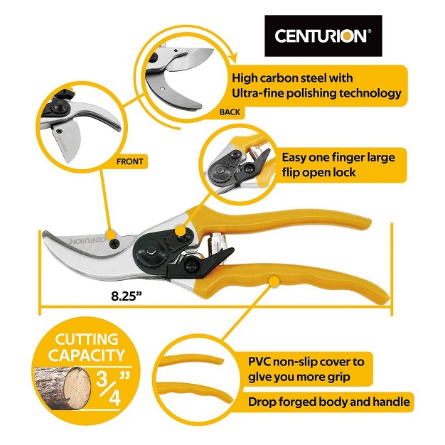 Centurion 1222 3 Piece Lopper Hedge Shear And Pruner Tree Branch And Bush Cutting Combo Set With An Ergonomic Design And Comfortable Grip