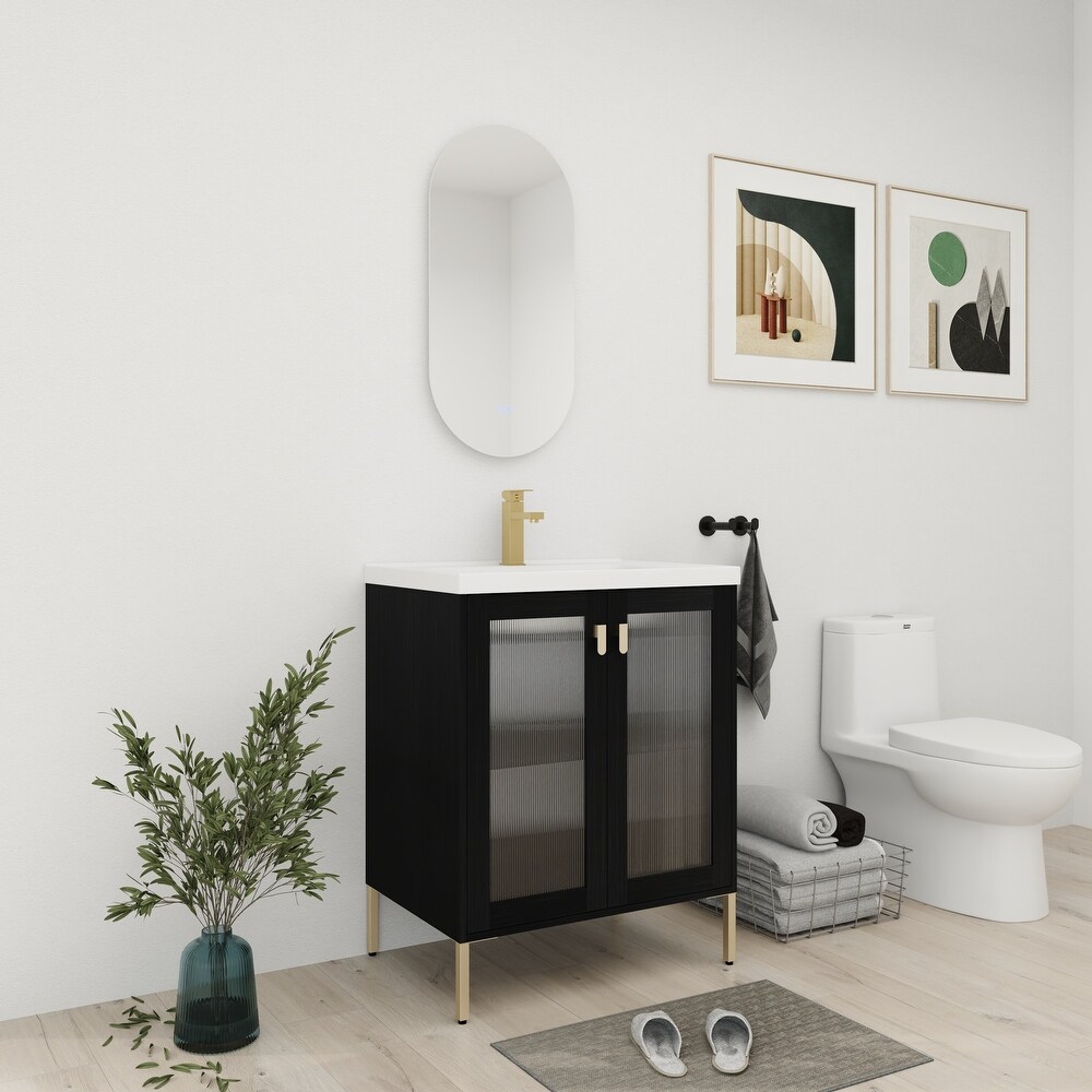 BNK 28/32 inch Freestanding Single Sink Bathroom Vanity with Soft Close Door and 1 adjustable shelf