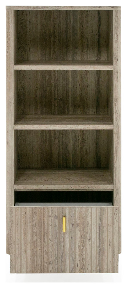 Nova Domus Roma Modern Travertine  Gold Bookcase   Rustic   Bookcases   by Vig Furniture Inc.  Houzz