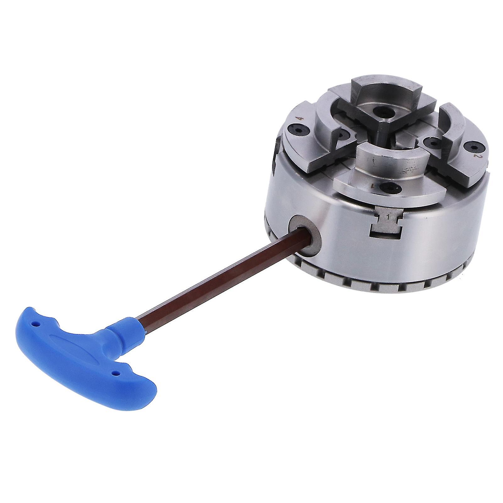 Self‑Centering Lathe Chuck M40 4in 4‑Jaw Metal for Woodworking Supporting Clamping