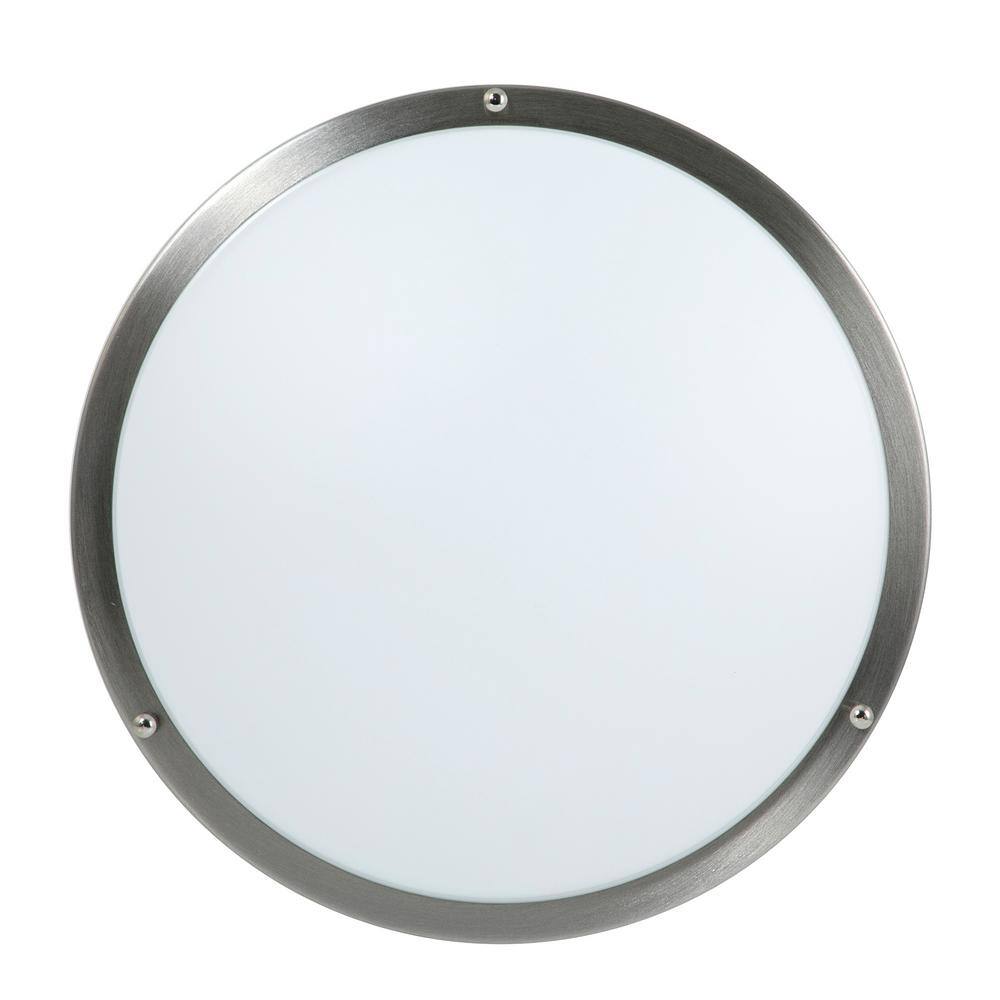 Designers Fountain 14 in. Voice Controlled Colors Brushed Nickel Smart Selectable CCT LED Ceiling Light Flush Mount LED1553RGB-BN