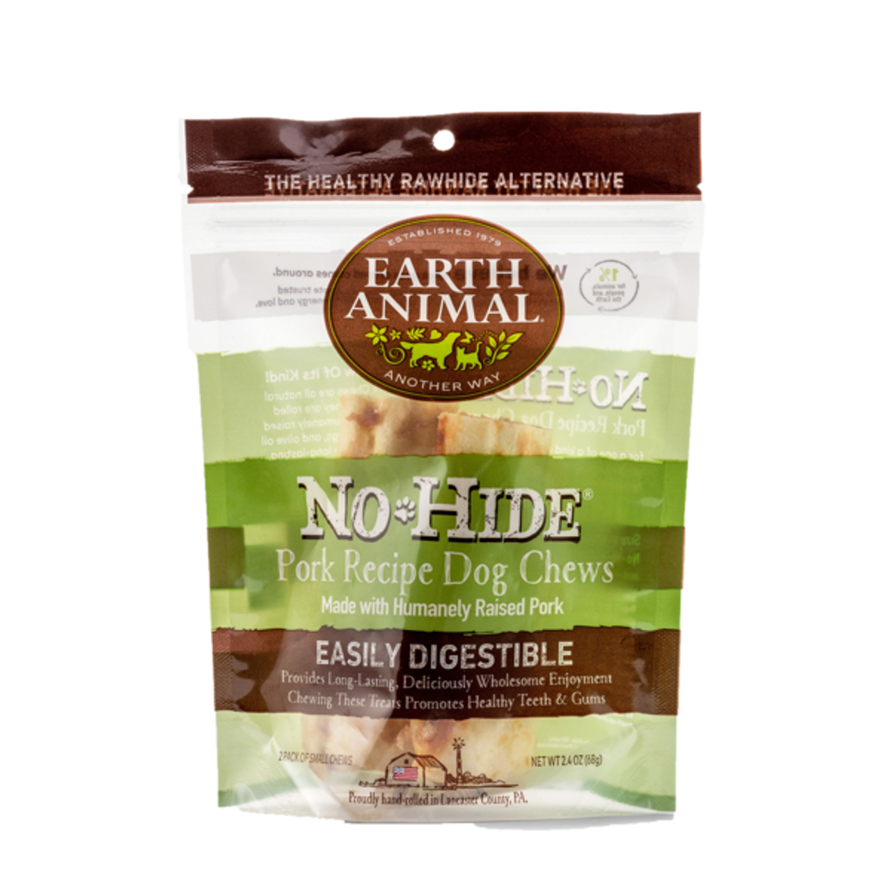 Earth Animal No-Hide Pork Wholesome Dog Chews