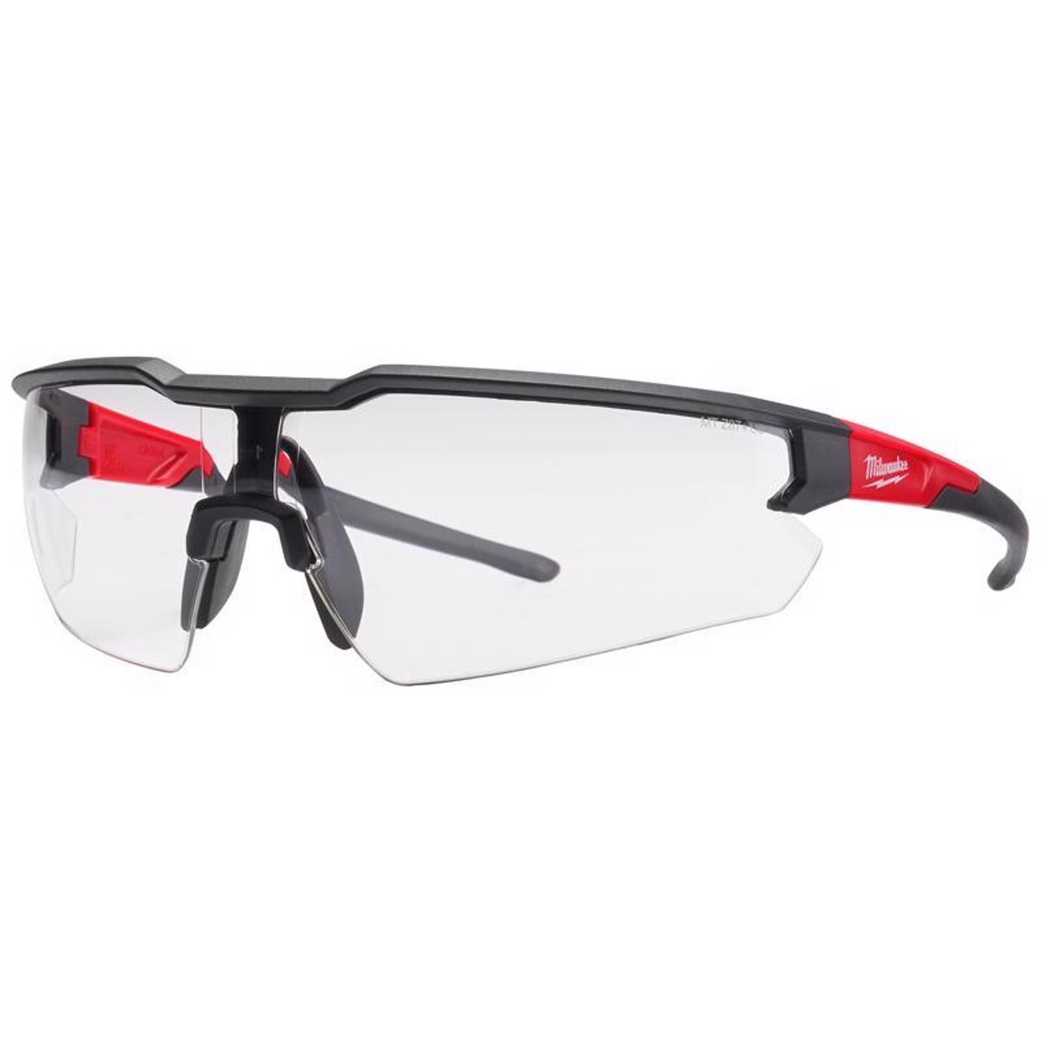 MW Anti-Fog Safety Glasses Clear Lens Black/Red Frame 1 pk