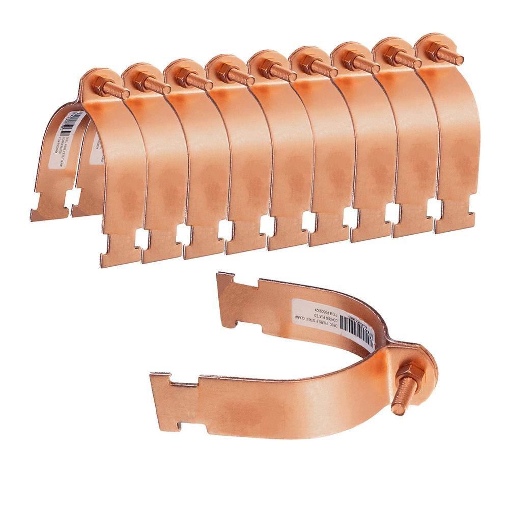 The Plumber's Choice 34 in. Copper Epoxy Coated Steel Strut Clamp (10-Pack) 34CLSTCP-10