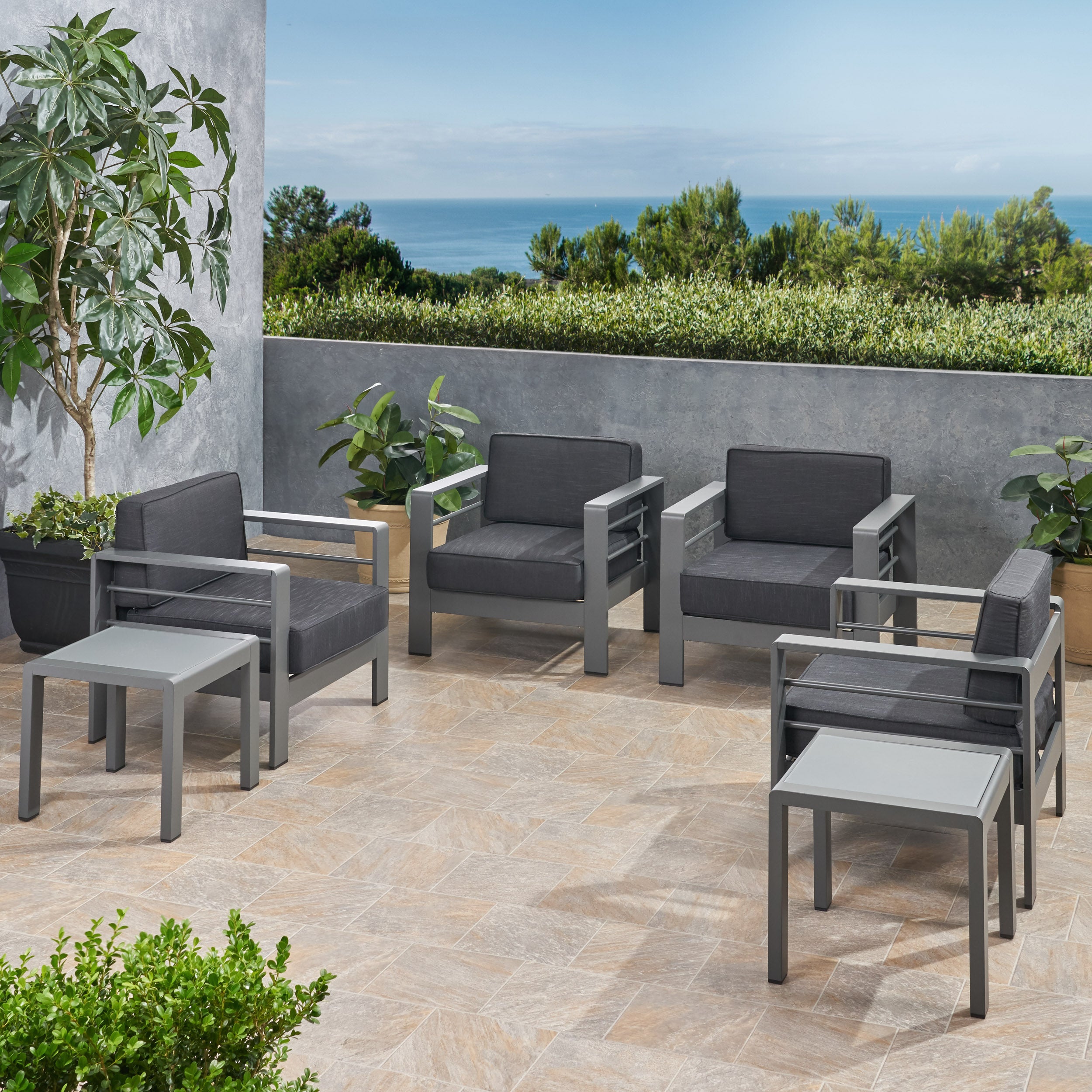 Scalett Coral Outdoor 4 Seater  Club Chair and Table Set