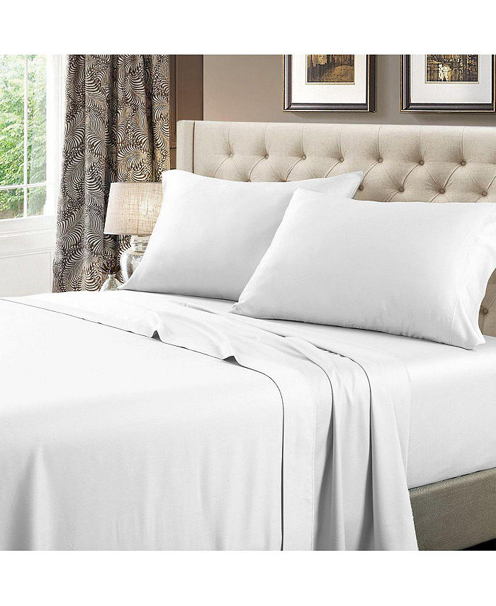 Egyptian Linens 600 Thread Count Solid Cotton Sheets Set， King