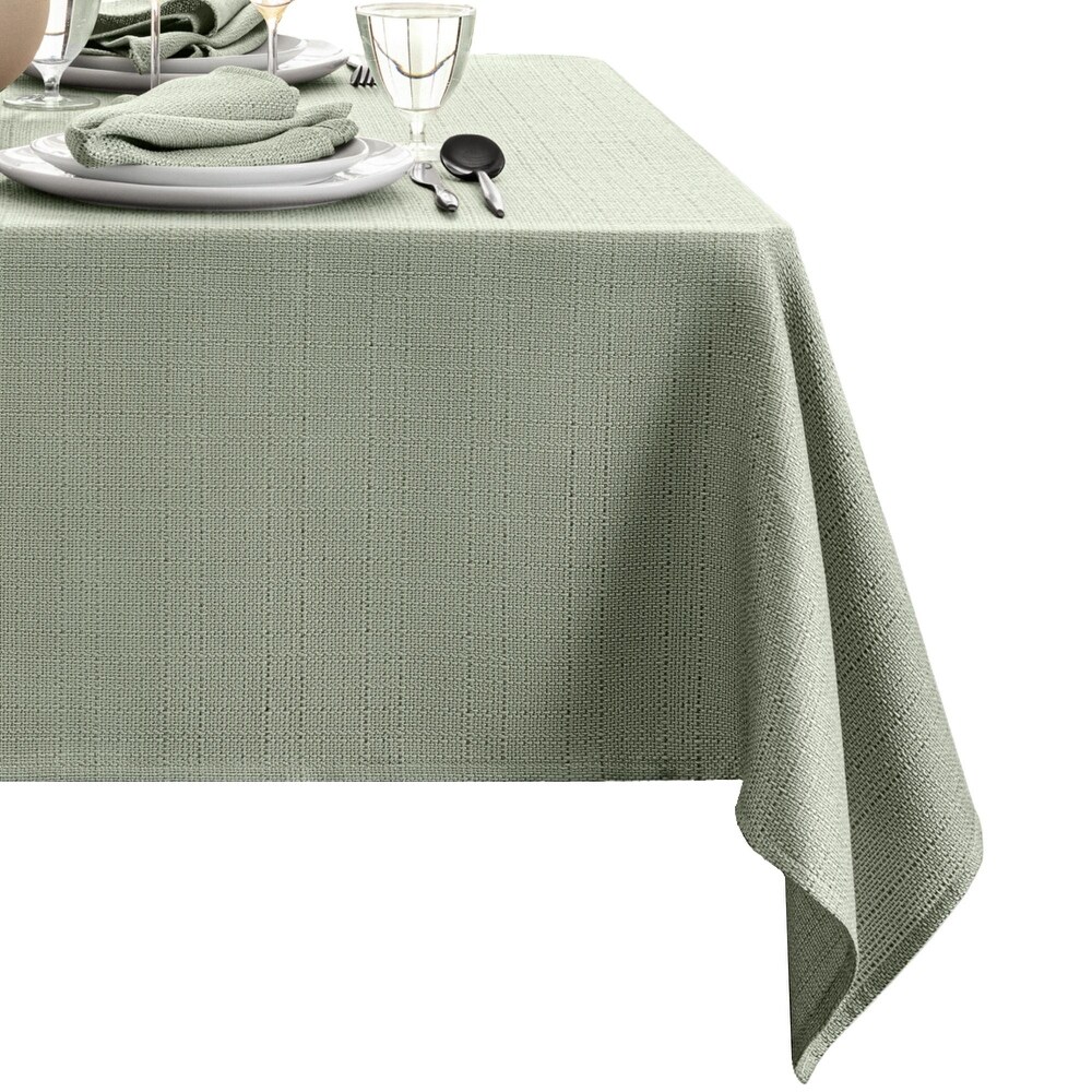 Laurel Solid Texture Water and Stain Resistant Tablecloth