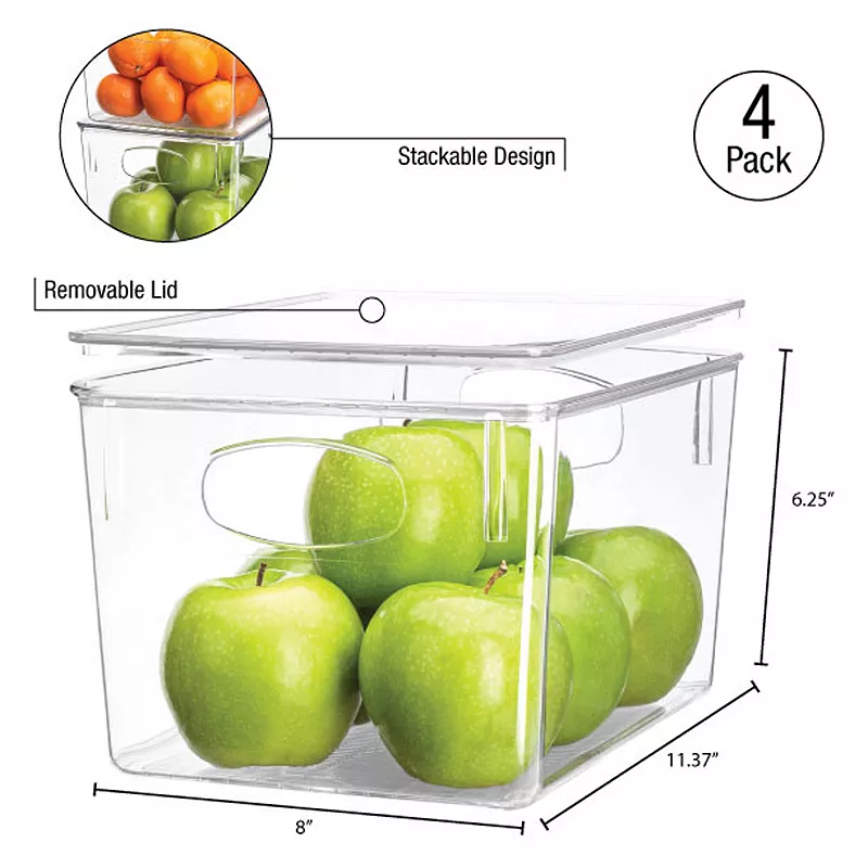 Sorbus Clear Storage Bin 4-piece Set