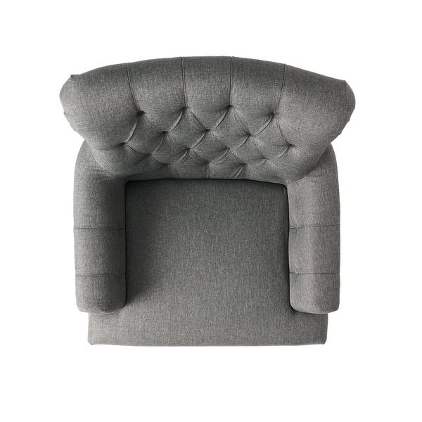 Bernstein Tufted Club Armchair w/ Rolled Backrest by Christopher Knight Home