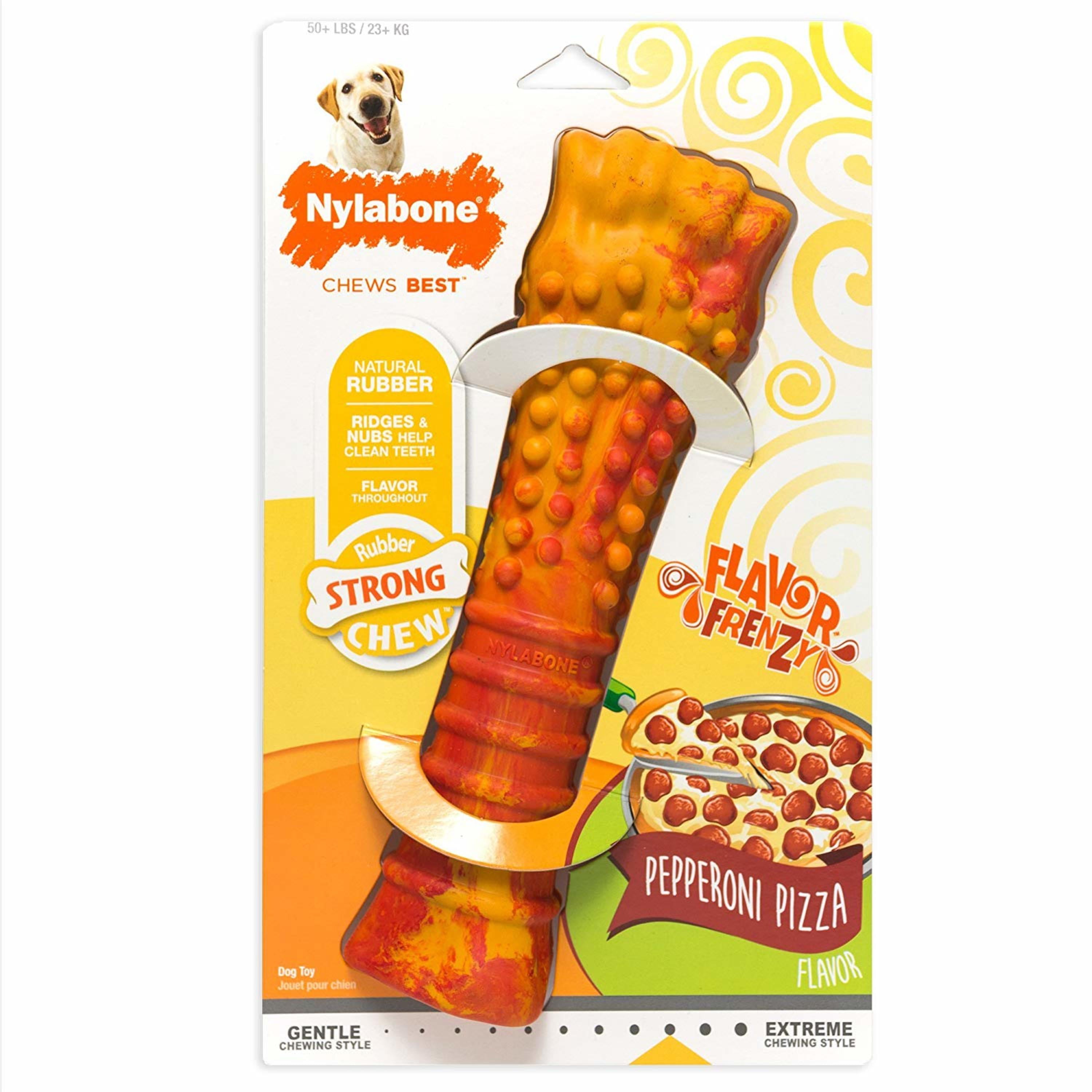 Nylabone Flavor Frenzy Strong Chew Toy Dog Toy Pepperoni Pizza X-Large/Souper (1 Count)