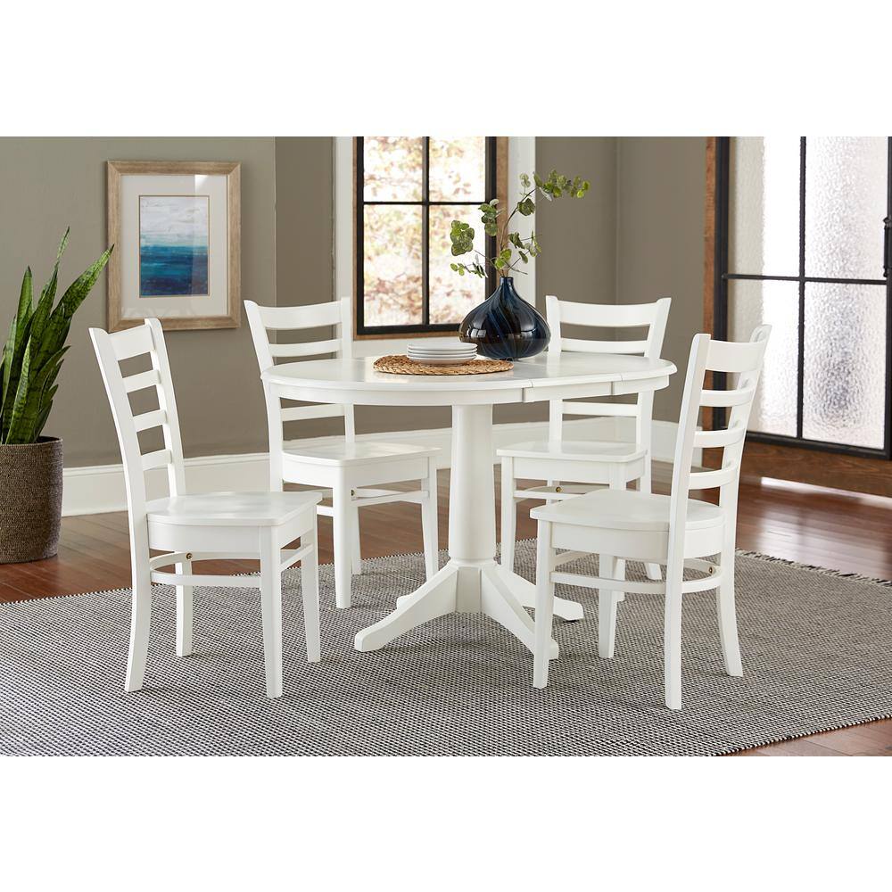 International Concepts White Oval Olivia Pedestal Dining Table K08-36RXT-27B