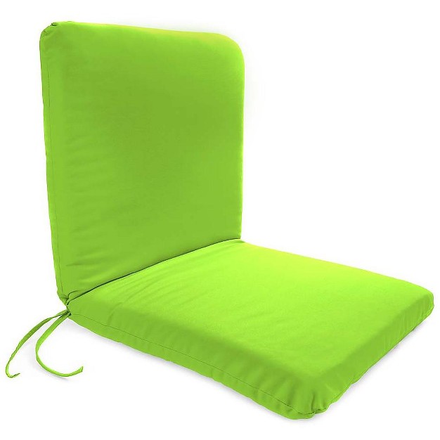 Plow amp Hearth Polyester Classic Outdoor Chair Cushion With Ties Forest Green