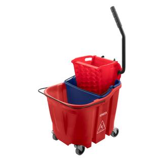 Sparta 8.75 gal. Red Polypropylene Mop Bucket Combo with Wringer and Soiled Water Insert 9690405