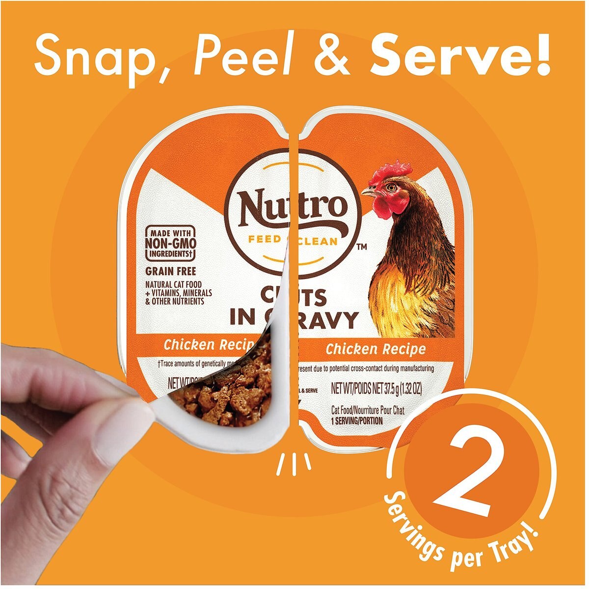 Nutro Perfect Portions Grain-Free Cuts in Gravy Variety Pack Beef， Tuna and Chicken Recipe Adult Cat Food Trays