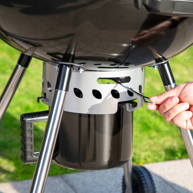 Kettle Charcoal Grill With Pizza Ring And Pizza Stone Black