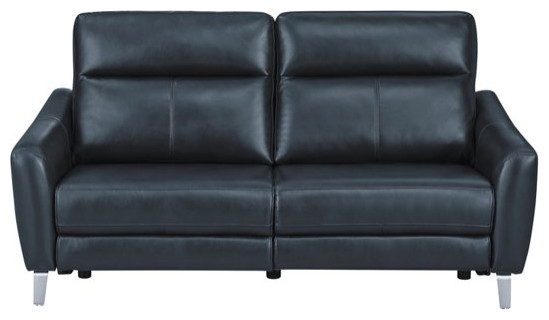 Power Recliner Sofa  Faux Leather Upholstery With USB Charging Ports   Contemporary   Sofas   by Decorn  Houzz