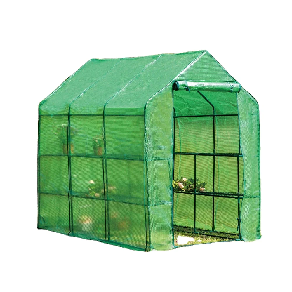 Top green greenhouse supplies greenhouse structure galvanized steel Plastic greenhouse for outdoors