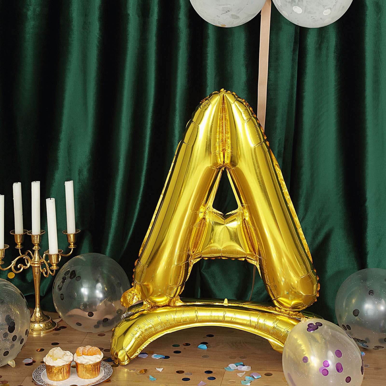 Gold Self Standing Helium/Air Mylar Foil Letter and Number Balloons 27