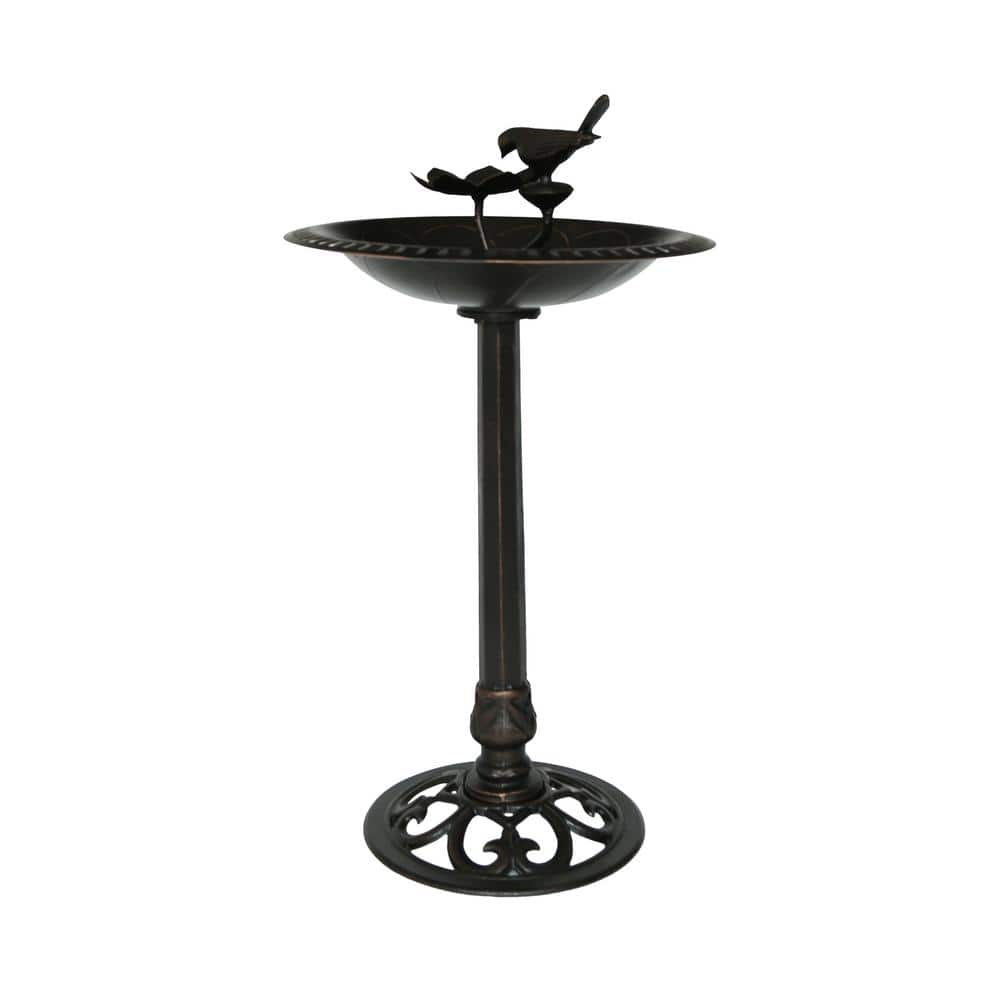 Noble House Fairmont Shiny Copper Aluminum and Iron Bird Bath 42945