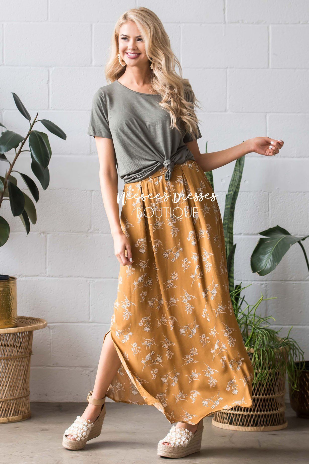 Boho Tie Waist Maxi Skirt