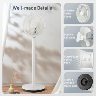 Costway Adjustable-Heights 32 in. Oscillating Pedestal Fan Portable Floor Fan with 3-Speeds ES10088US-WH