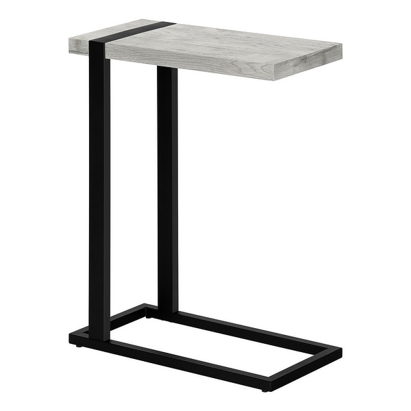 Modern C- Shaped Accent Table Reclaimed Wood-Look / Black Metal - 19.25