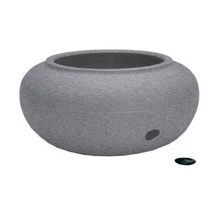 HC Companies 21 in. Decorative Plastic Outdoor Garden Hose Storage Pot Granite RZ.GH210G21C001LRTRW-GRANITE