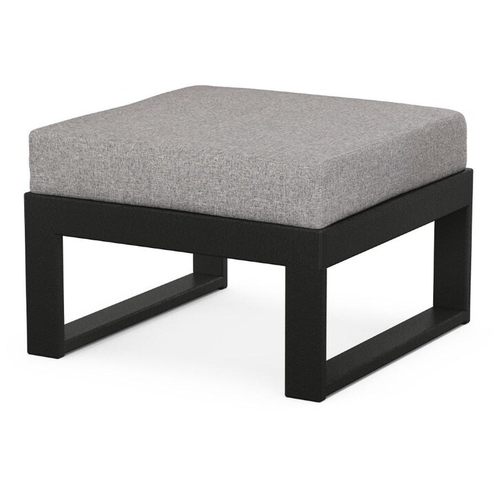 POLYWOOD EDGE 5-Piece Modular Deep Seating Set in Black / Grey Mist