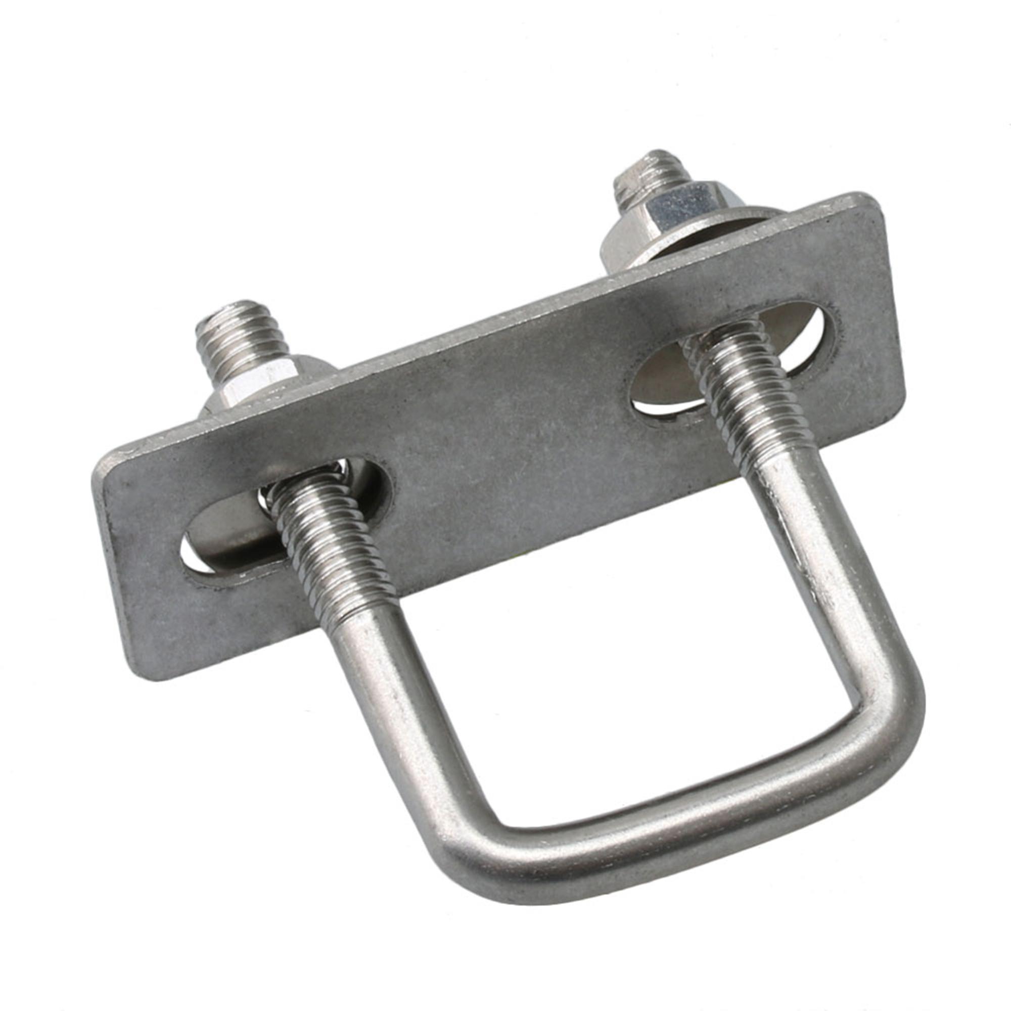 304 Stainless Steel Square U Bolt Brackets M6 Nuts Plates