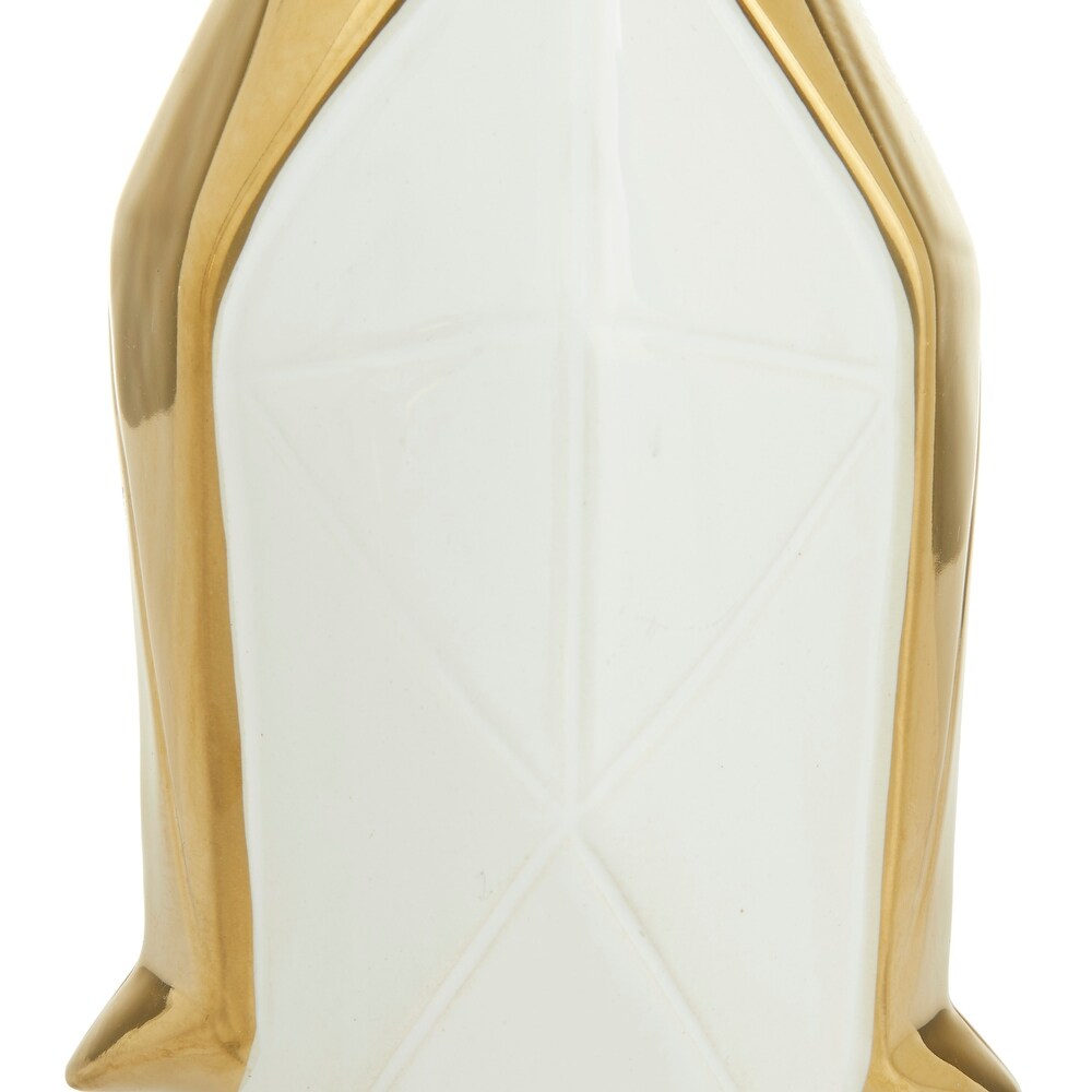 Gold Porcelain Penguin Sculpture (Set of 2)   S/2 11\